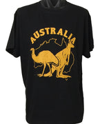 Kangaroo & Emu T-Shirt (Black, Regular and Big Sizes)