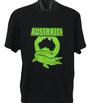 Australian Crocodile T-Shirt (Black, Regular and Big Sizes)