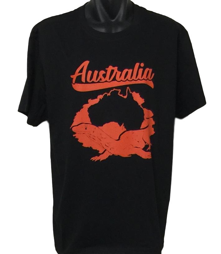 Australian Goanna T-Shirt (Black, Regular and Big Sizes)