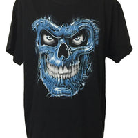 Blue Terminator Skull T-Shirt (Black) - Size 3XL