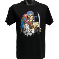 Dead Man's Hand Skeleton Pirate T-Shirt (Black, Regular and Big Sizes)