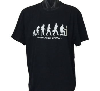 Evolution of Man Computer Guy T-Shirt (Black, Regular and Big Sizes)