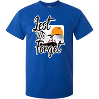 Lest We Forget Logo T-Shirt (Royal Blue, Regular and Big Sizes)