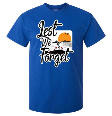 Lest We Forget Logo T-Shirt (Royal Blue, Regular and Big Sizes)