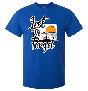 Lest We Forget Logo T-Shirt (Royal Blue, Regular and Big Sizes)