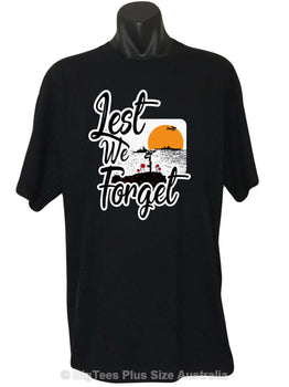 Lest We Forget Logo T-Shirt (Black, Regular and Big Sizes)