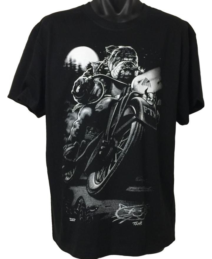Bulldog Biker T-Shirt (Regular and Big Sizes)