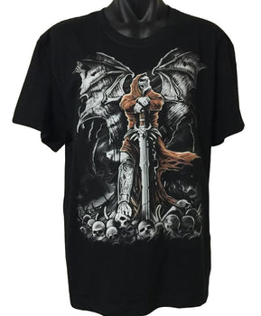 Gravestone Grim Reaper T-Shirt (Black, Regular and Big Sizes)