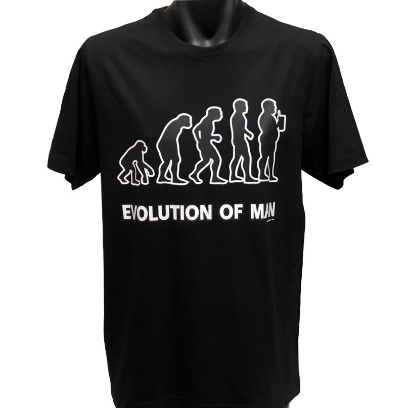 Evolution of Man Big Guy T-Shirt (Black, Regular and Big Sizes)