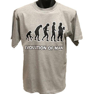 Evolution of Man Big Guy T-Shirt (Grey, Regular and Big Sizes)