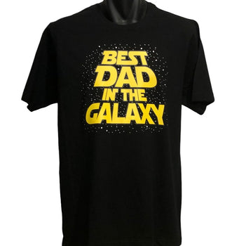 Best Dad in the Galaxy T-Shirt (Black, Regular and Big Sizes)