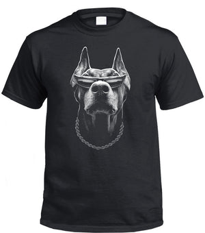 Dobermann Face T-Shirt (Black, Regular and Big Sizes)