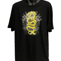 Golden Dragon T-Shirt (Black, Regular and Big Sizes)