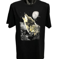 Wolf Wilderness T-Shirt (Black, Regular and Big Sizes)