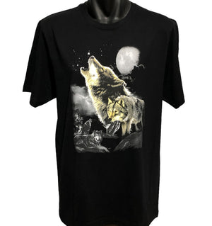 Wolf Wilderness T-Shirt (Black, Regular and Big Sizes)