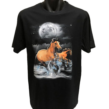 Horse Wilderness T-Shirt (Black, Regular and Big Sizes)