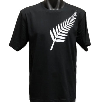 Silver Fern T-Shirt (Black, Regular and Big Mens Sizes)