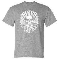 Biker For Life T-Shirt (Marle Grey)