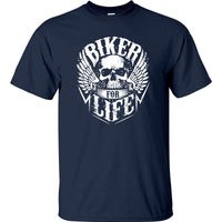 Biker For Life T-Shirt (Navy)