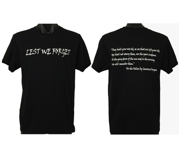 Lest We Forget with The Ode T-Shirt (Black, Regular and Big Sizes)