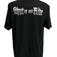 Shut Up & Ride Skull Spades T-Shirt (Back Print)