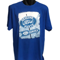 Ford Genuine Parts Vintage Sign T-Shirt (Royal Blue, Regular & Big Sizes)