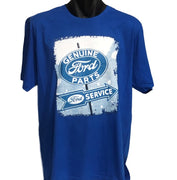 Ford Genuine Parts Vintage Sign T-Shirt (Royal Blue, Regular & Big Sizes)