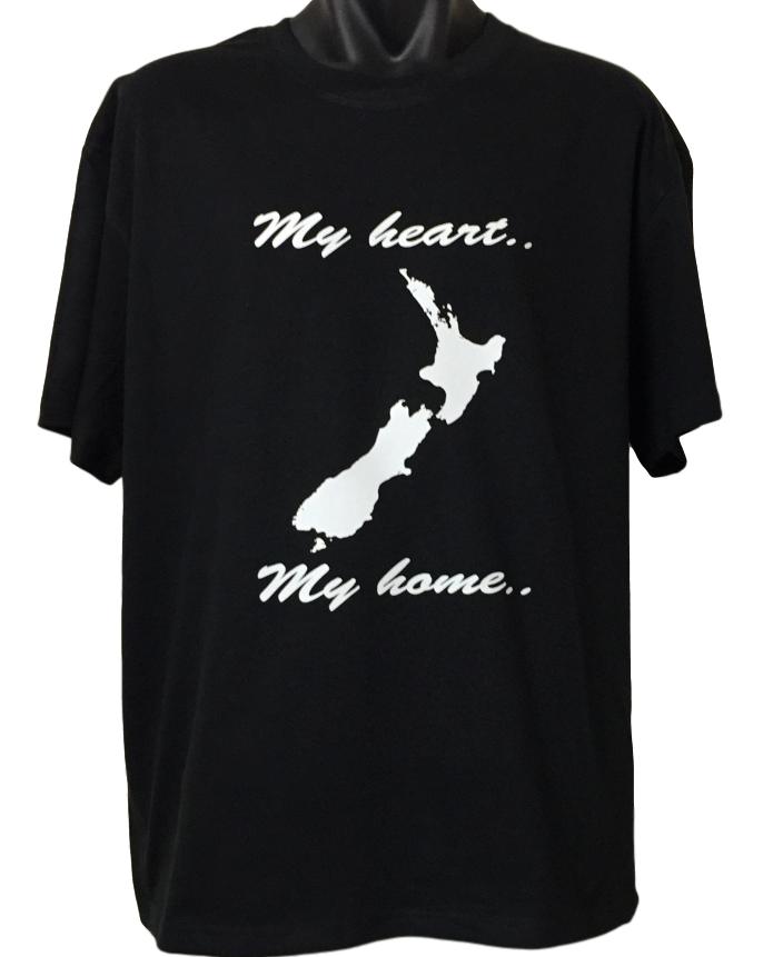 My Heart My Home New Zealand T-Shirt (Regular and Big Sizes)