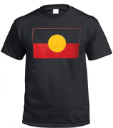 Aboriginal Flag T-Shirt (Black, True Colour Print)