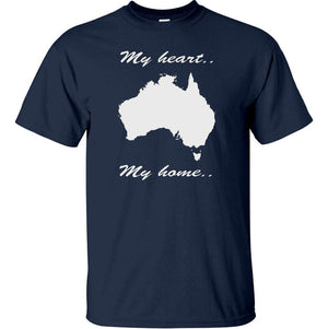 My Heart My Home Australia T-Shirt (Navy, Regular and Big Sizes)