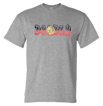 Deadly Aboriginal Flag T-Shirt (Marle Grey, Regular and Big Sizes)