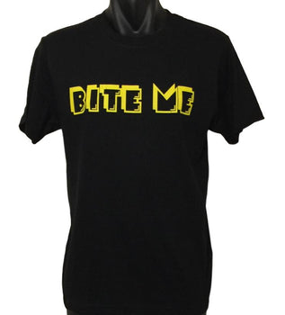 Bite Me Retro Gaming T-Shirt (Black, Regular and Big Sizes)