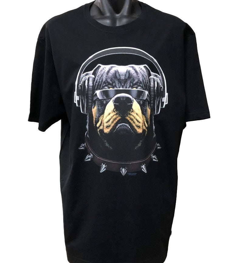Rottweiler DJ Cool Customer T-Shirt (Black, Regular and Big Sizes)