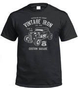 Vintage Iron Hot Rod T-Shirt (Black, Regular and Big Sizes)