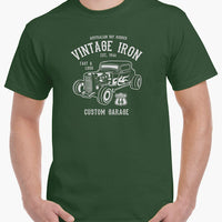 Vintage Iron Hot Rod T-Shirt (Forest Green)