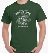 Vintage Iron Hot Rod T-Shirt (Forest Green)