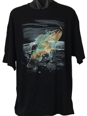 Walleye Wilderness Fishing T-Shirt (Regular and Big Sizes)