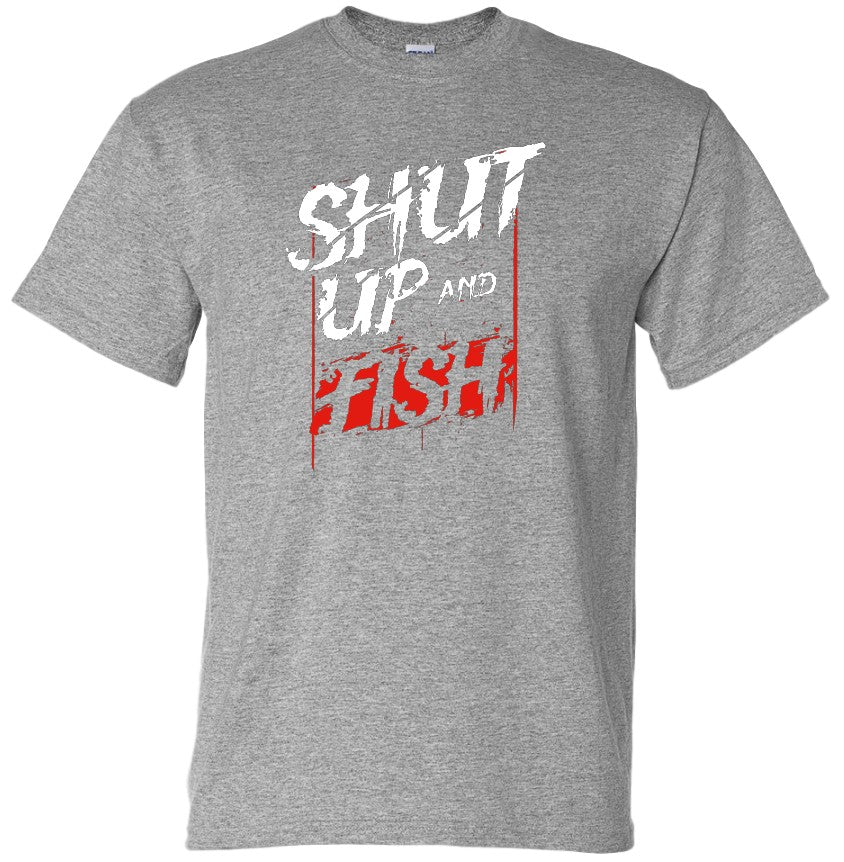 Shut Up & Fish T-Shirt (Marle Grey, Regular and Big Sizes)