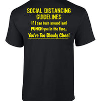 Social Distancing Guidelines T-Shirt (Black, Back Print)