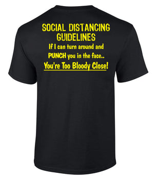 Social Distancing Guidelines T-Shirt (Black, Back Print, Regular and Big Sizes)