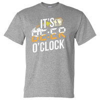 It's Beer O'Clock T-Shirt (Marle Grey, Regular & Big Mens Sizes)