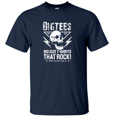 BigTees Australia Skull Poster Logo T-Shirt (Navy)