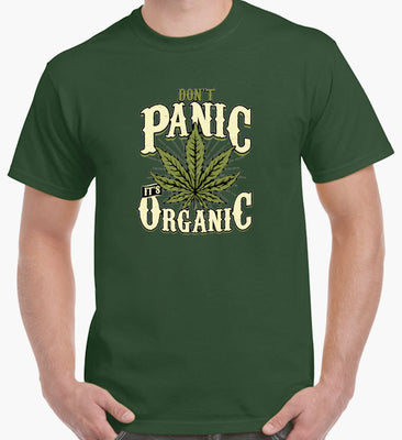 Don't Panic, It's Organic Pot T-Shirt (Forest Green)