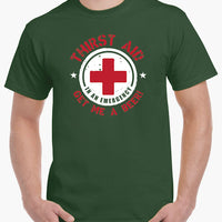 Thirst Aid Beer T-Shirt (Forest Green)
