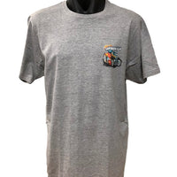 Hot Rod Roadster Small Logo T-Shirt (Marle Grey, Regular and Big Sizes)