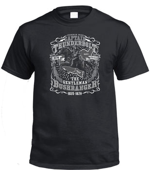 Captain Thunderbolt Gentleman Bushranger T-Shirt (Black, Regular and Big Sizes)