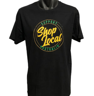 Support Australia Shop Local T-Shirt (Black, Regular and Big Sizes)