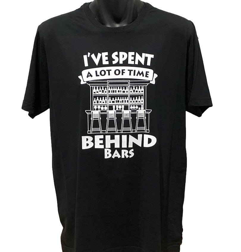 Spent a Lot of Time Behind Bars Pub T-Shirt (Black)