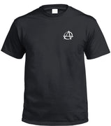 Anarchist Symbol Left Chest Logo T-Shirt (Black & White, Regular and Big Sizes)