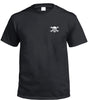 Skull & Crossed Spanners Left Chest Logo T-Shirt (Black & White)
